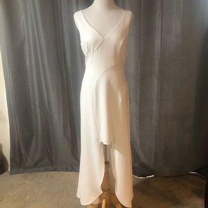 Bcbgmaxazria White Asymetric Long Gown Size 4